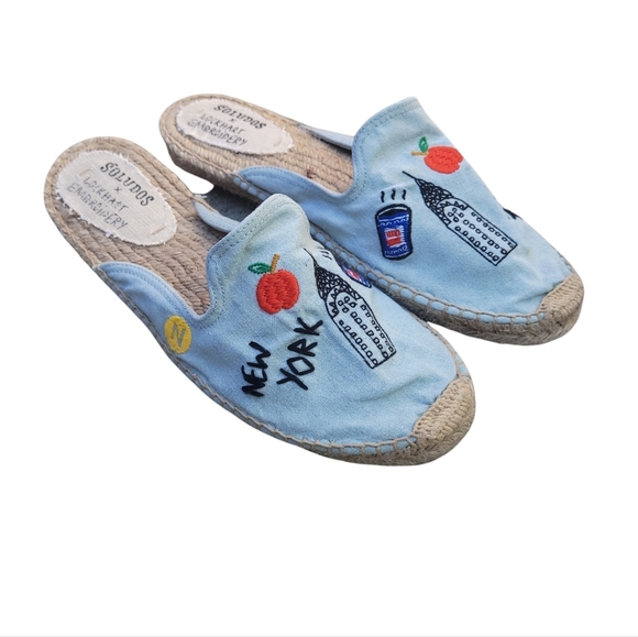SOLUDOS x LOCKHART EMBROIDERY Limited New York Edition Espadrilles Slides Shoes - Picture 2 of 7